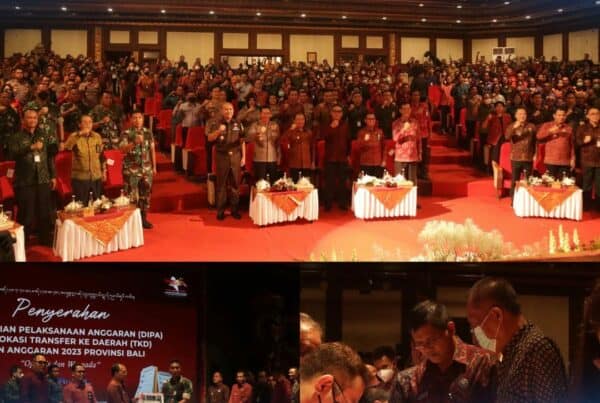 Penyerahan DIPA dan TKD Tahun Anggaran 2023 lingkup Provinsi Bali oleh Gubernur Bali.