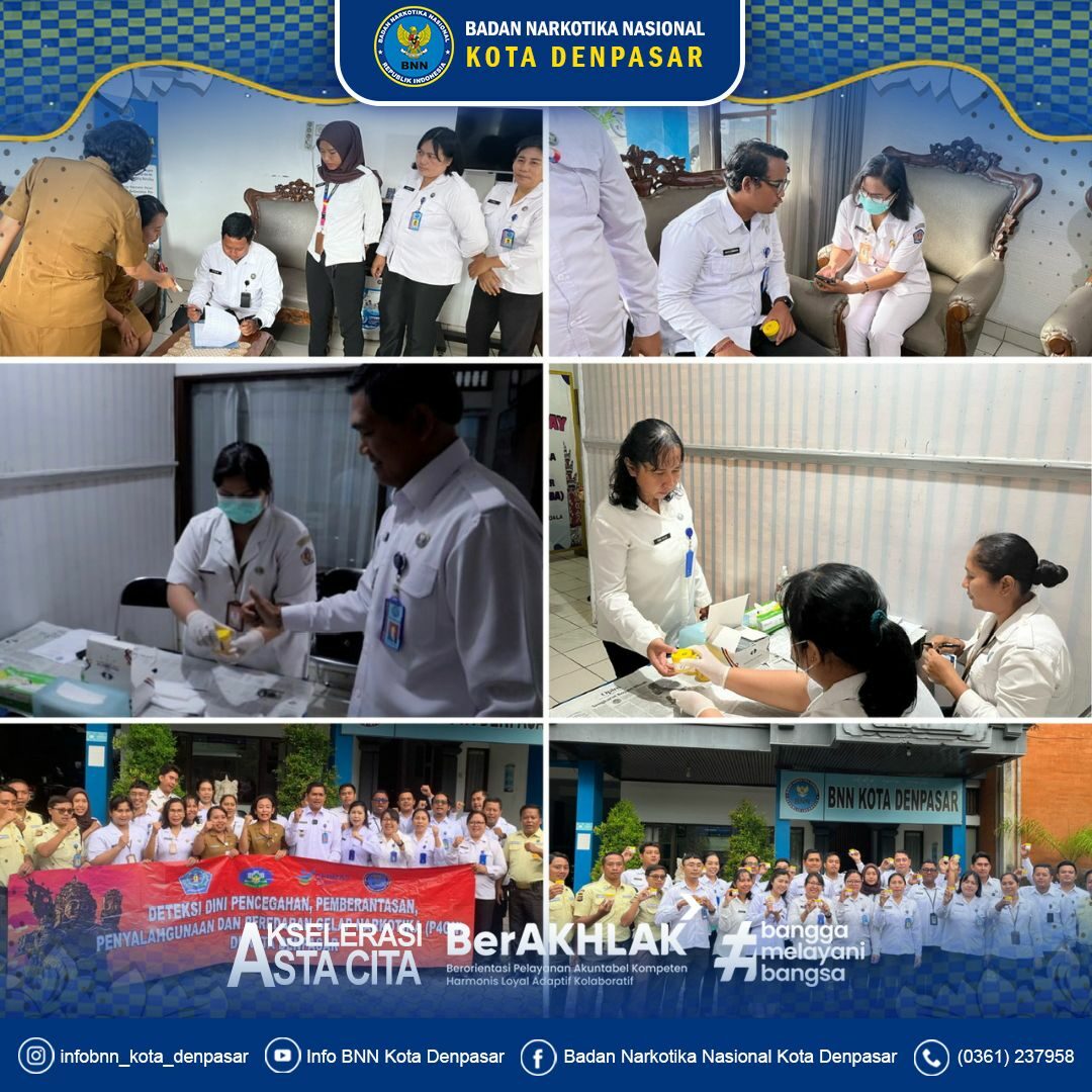 Detiksi Dini (Tes Urine) P4GN pada Seluruh Anggota BNN Kota Denpasar Detiksi Dini (Tes Urine) P4GN pada Seluruh Anggota BNN Kota Denpasar